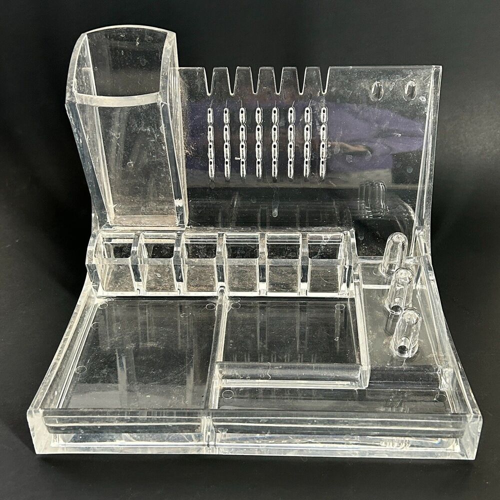 Clear Lucite Acrylic ORGANIZER Jewelry Cosmetics Makeup